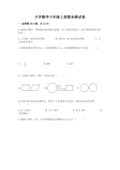 小学数学六年级上册期末测试卷及参考答案（突破训练）.docx