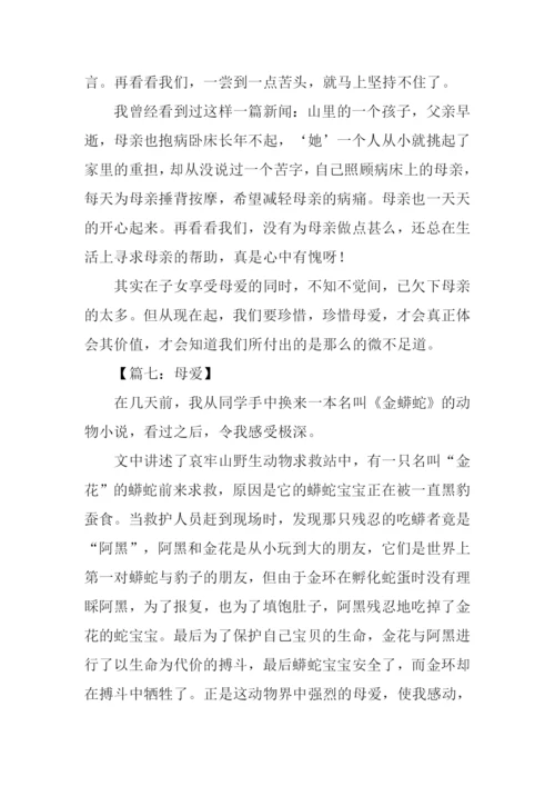 母爱初二记叙文作文.docx