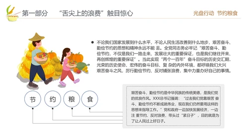向舌尖上的浪费说不光盘行动节约粮食PPT