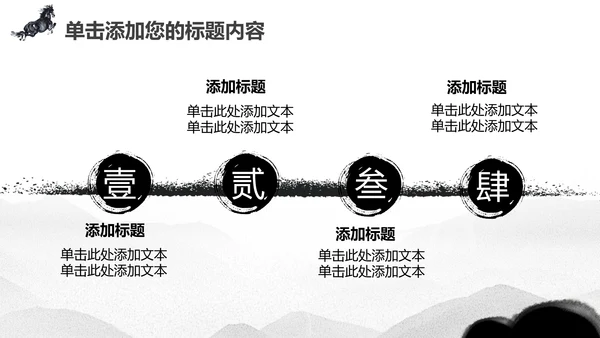 水墨马奔跑吧2017工作总结中国风PPT