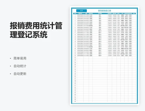 报销费用统计管理登记系统