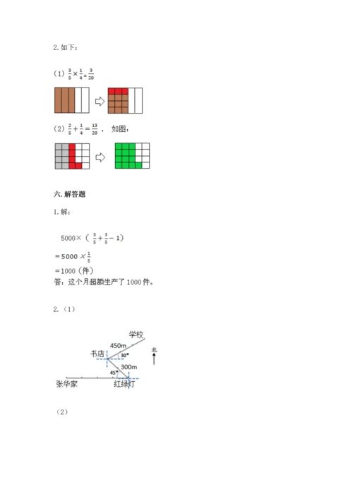 人教版六年级上册数学 期中测试卷带答案（夺分金卷）.docx