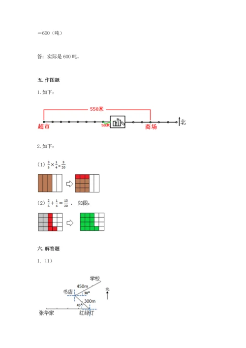 人教版六年级上册数学期中测试卷及参考答案【满分必刷】.docx