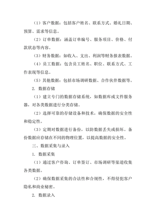 婚庆礼仪服务公司数据管理办法