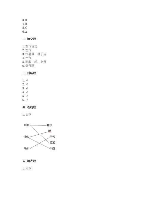 教科版三年级上册科学第2单元空气测试卷模拟题