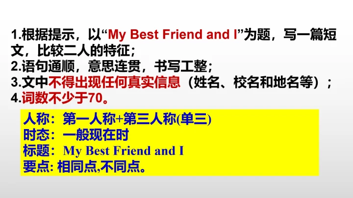 Unit 3 I'm more outgoing than my sister.写作教学课件【人教（