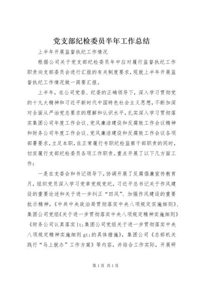 党支部纪检委员半年工作总结.docx