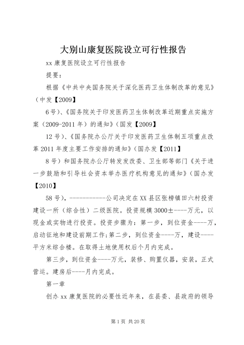 大别山康复医院设立可行性报告 (2).docx