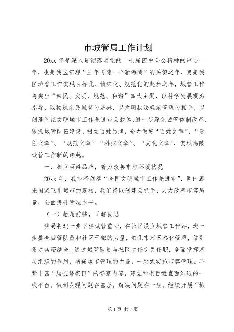 市城管局工作计划 (3).docx