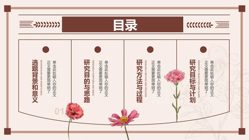 棕色文艺简约中国风中医开题报告PPT演示模板
