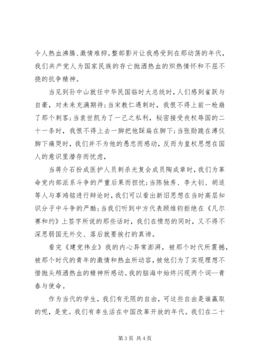 建党伟业读后感范文.docx