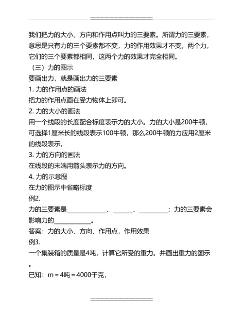 八年级物理下册力和力的图示弹力、重力、摩擦力知识点分析苏科版名师资料.docx