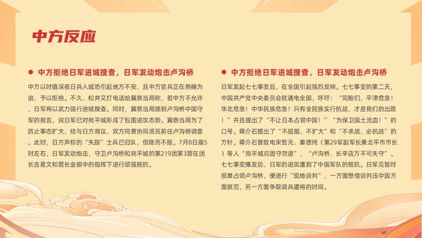 红色国潮风纪念七七事变勿忘国耻主题班会期末家长会