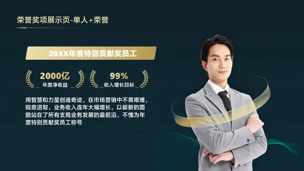 简约科技风年绿金终汇报总结