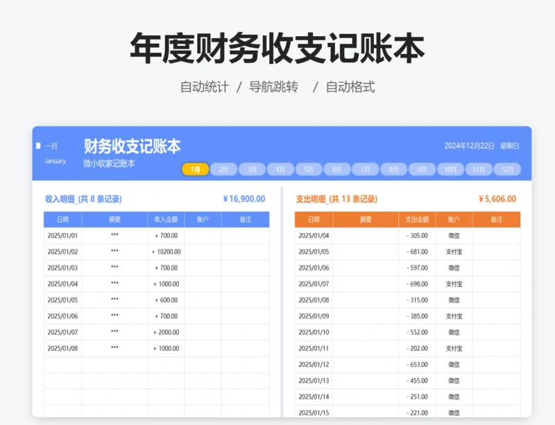 年度收支明细表