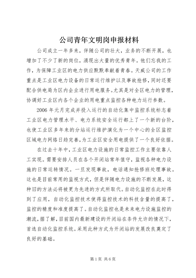 公司青年文明岗申报材料 (4).docx