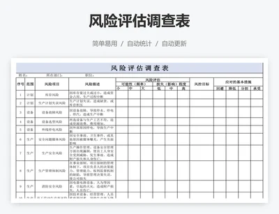 风险评估调查表