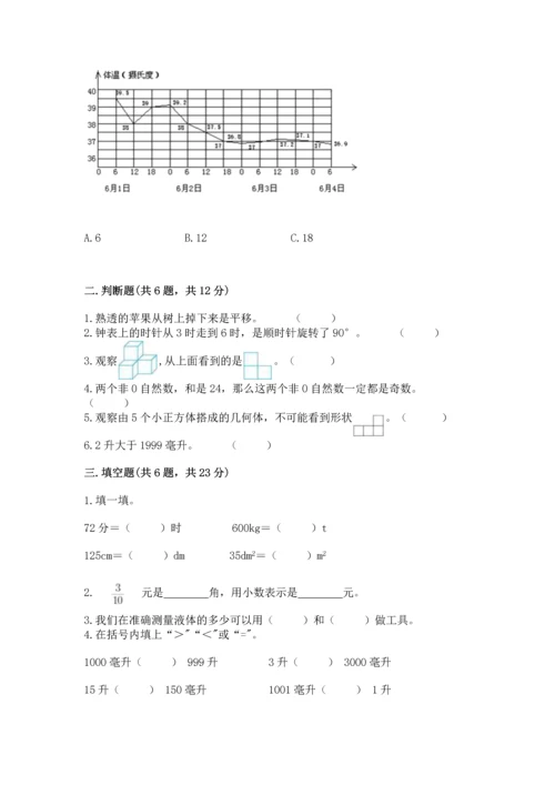 人教版五年级下册数学期末测试卷含答案【完整版】.docx