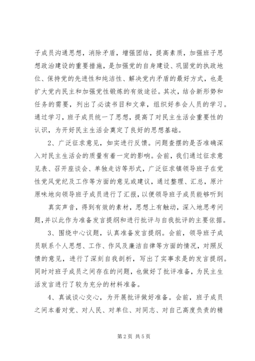某镇党员科级干部民主生活会情况报告范文大全 (2).docx