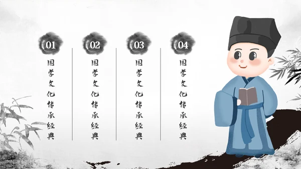 中国风论语弟子规国学经典古文学习PPT