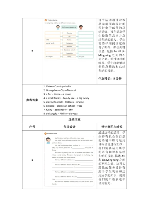 PEP 六上Unit 4 I have a pen pal 作业设计