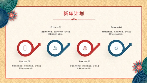 新梦想新征程中式年终总结新年计划通用PPT