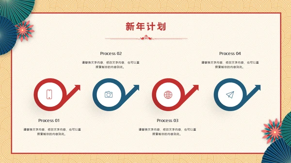 新梦想新征程中式年终总结新年计划通用PPT