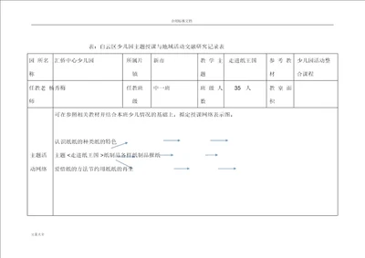 主题教学与区域精彩活动融合研究走进纸王国