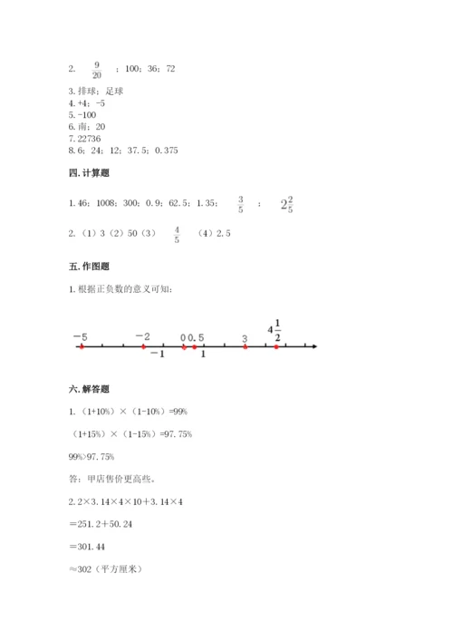 勃利县六年级下册数学期末测试卷（预热题）.docx