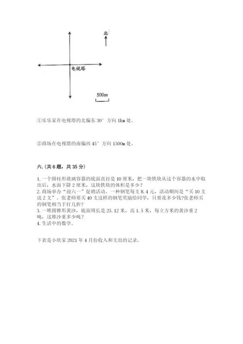 苏教版数学小升初模拟试卷及完整答案【历年真题】.docx