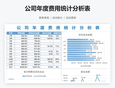 公司年度费用统计分析表