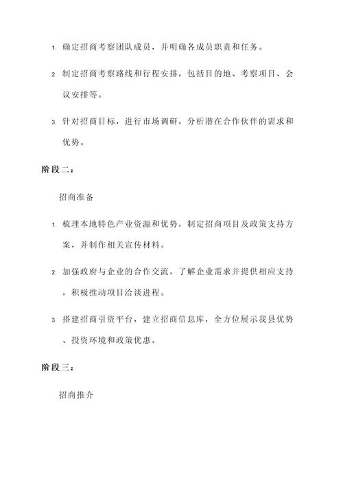 县领导带队招商工作方案
