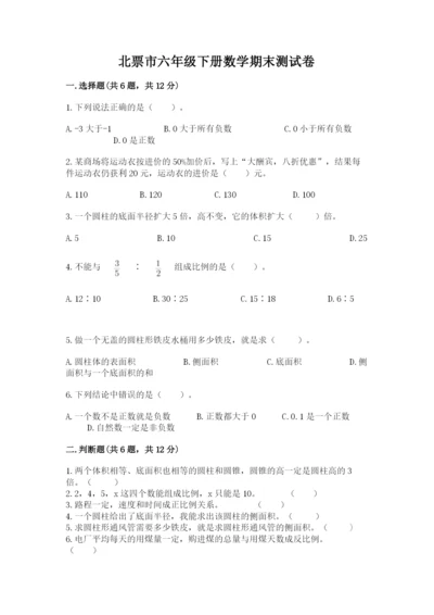 北票市六年级下册数学期末测试卷（考点梳理）.docx