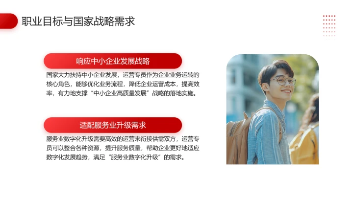 红色简约大学生职业生涯发展展示职业生涯规划通用版PPT