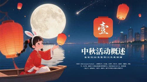红色中国风中秋佳节活动庆典通用PPT模板