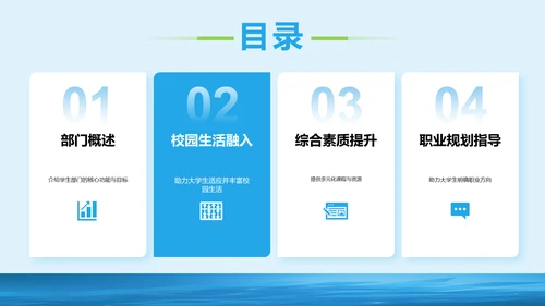 蓝色几何风学生部门通用介绍PPT