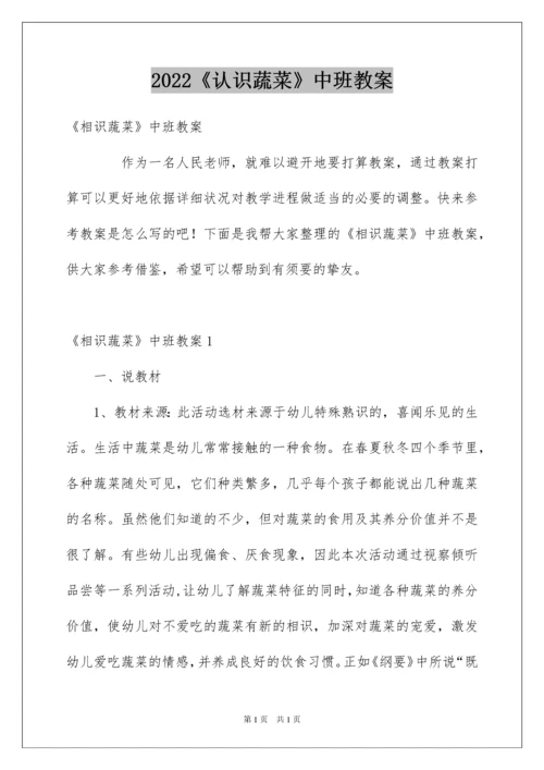 2022《认识蔬菜》中班教案.docx