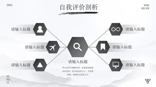 古风水墨画年度述职报告PPT模板