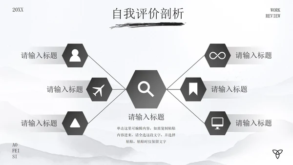 古风水墨画年度述职报告PPT模板