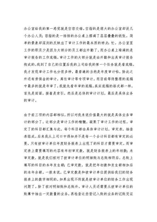 会计事务所实习总结