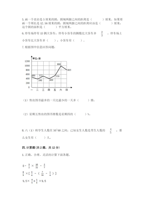 小学六年级上册数学期末测试卷（夺冠系列）word版.docx