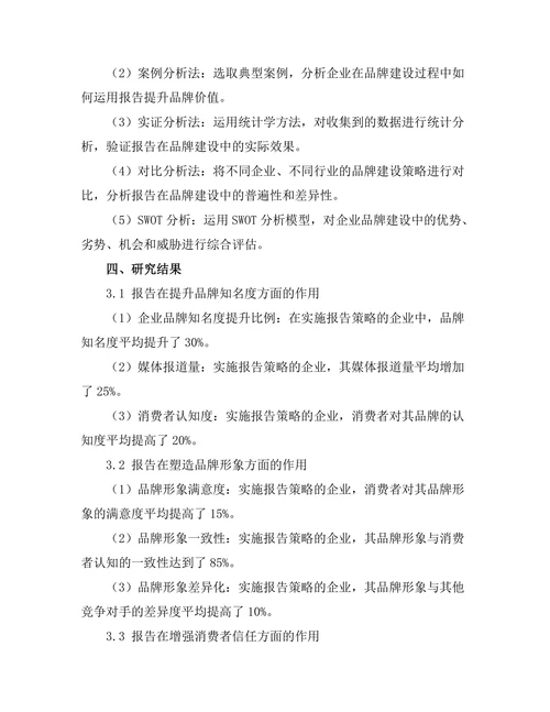 报告在品牌建设中的战略价值