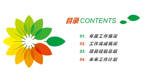 多彩叶子2019工作总结述职报告PPT模板