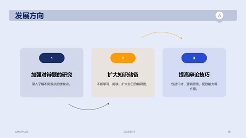蓝色插画教育培训辩论赛总结PPT模板