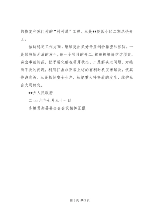 乡镇贯彻县委全会会议精神汇报.docx