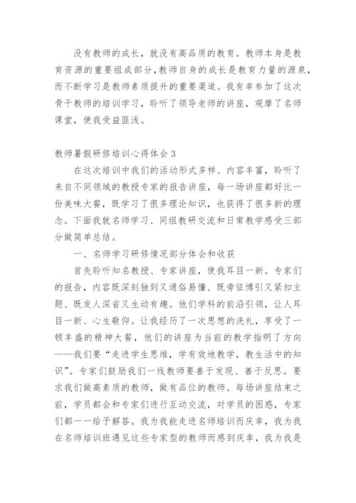 教师暑假研修培训心得体会.docx