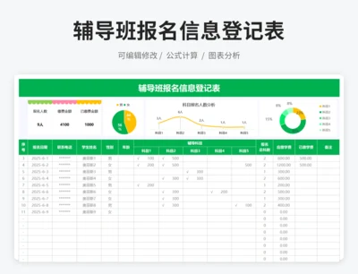 辅导班报名信息登记表
