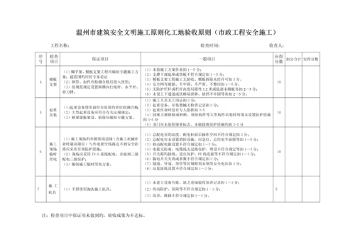 温州市建筑安全文明施工市政工程标准工地验收标准范文.docx