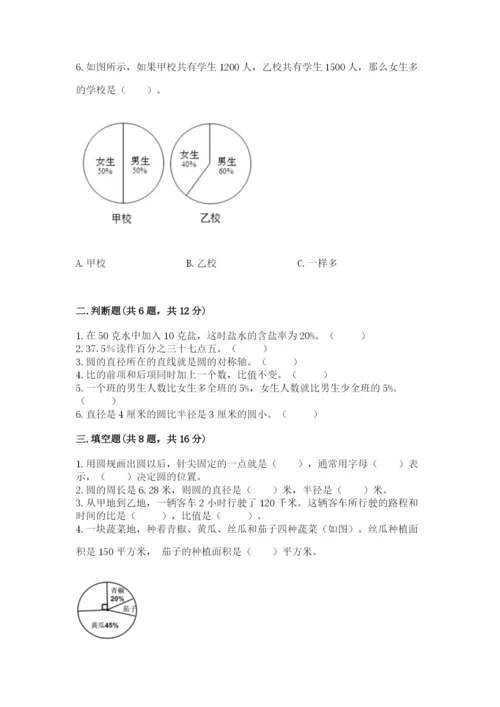 人教版小学六年级上册数学期末测试卷【全国通用】.docx