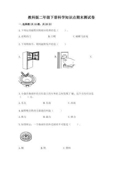 教科版二年级下册科学知识点期末测试卷精品【典优】.docx